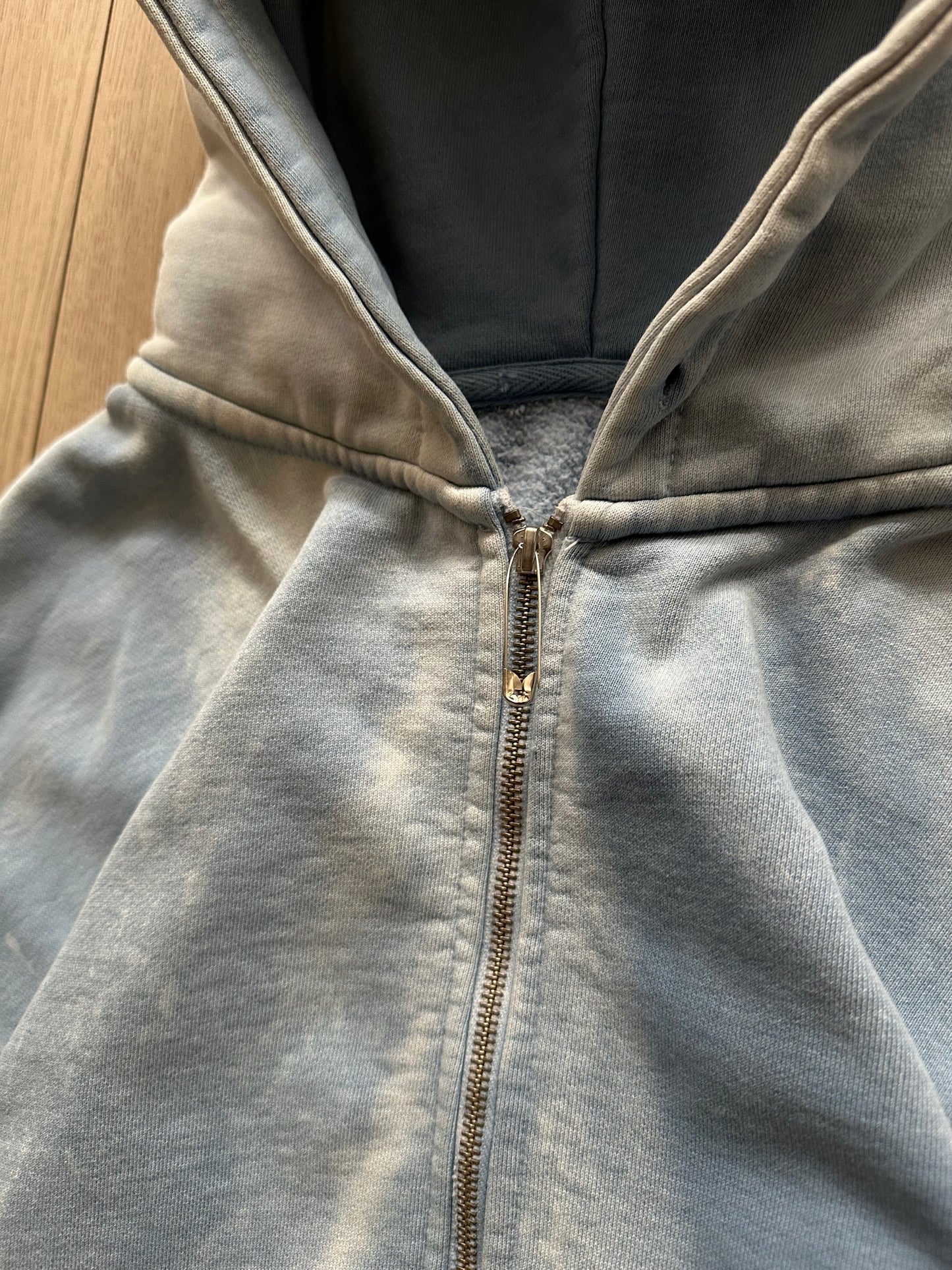Custom Sunfaded Aqua Blue Hoodie