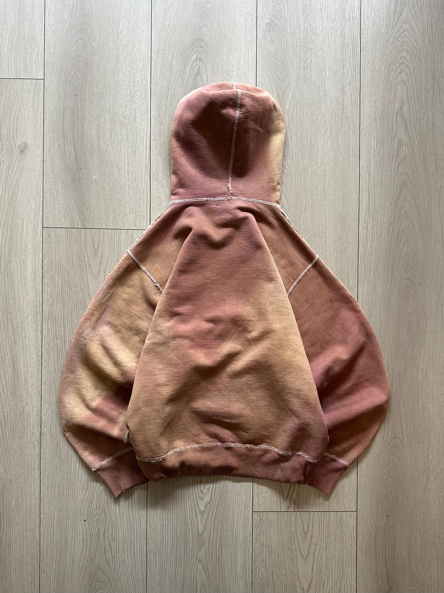 Distressed Sundaded Pink/Brown Hoodie