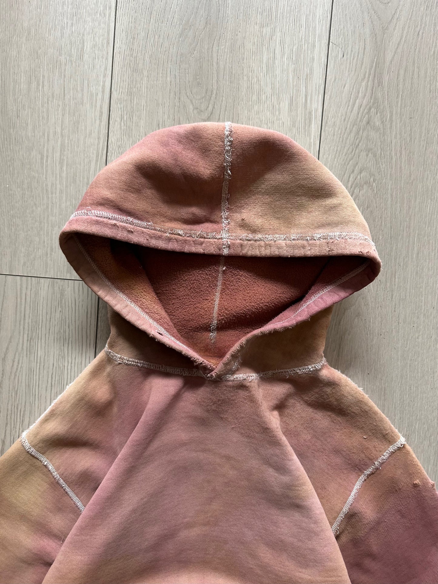 Distressed Sundaded Pink/Brown Hoodie
