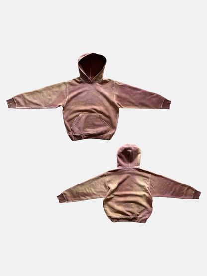 Distressed Sundaded Pink/Brown Hoodie