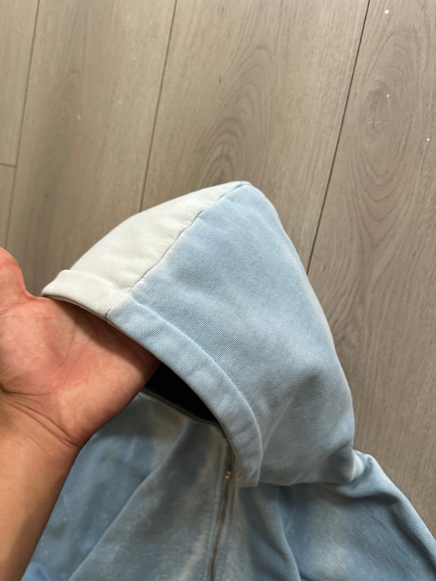 Custom Sunfaded Aqua Blue Hoodie