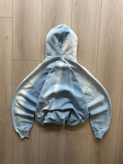 Custom Sunfaded Aqua Blue Hoodie