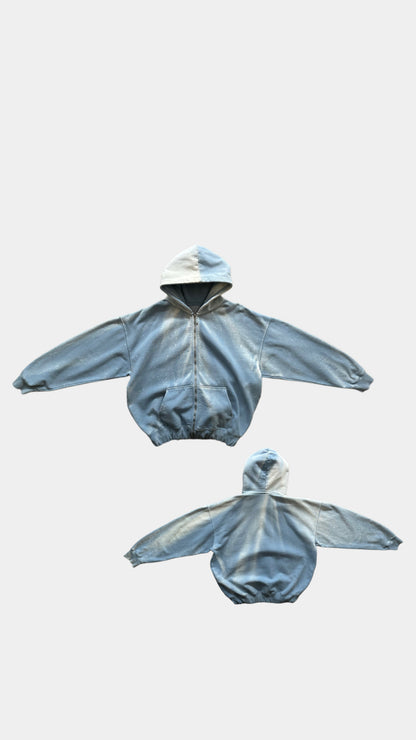 Custom Sunfaded Aqua Blue Hoodie