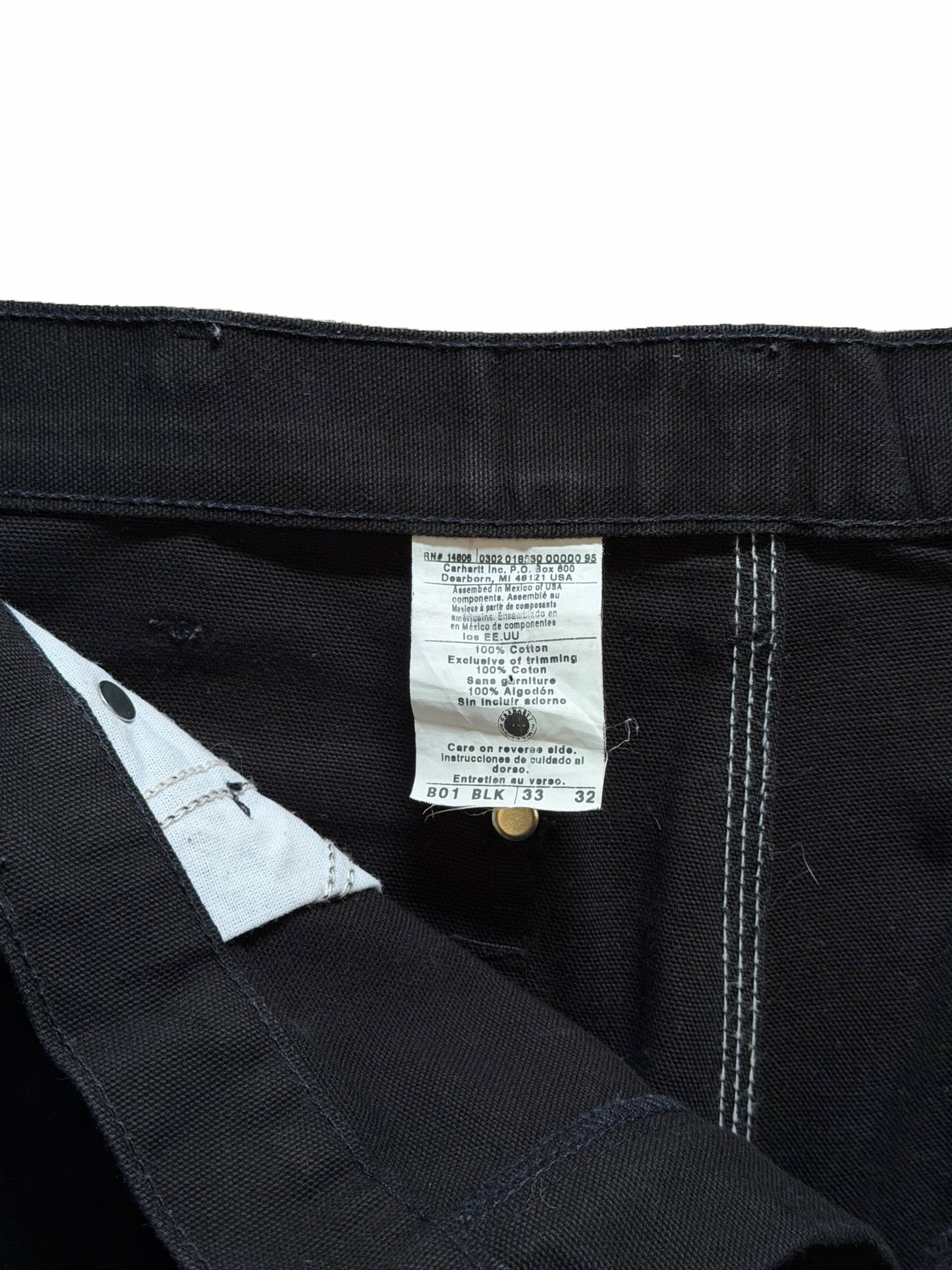 2003’ Carhartt Double Knee Pants B01 BLK Big Logo
