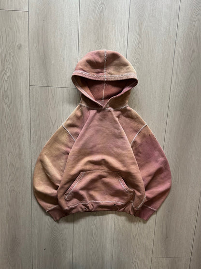 Distressed Sundaded Pink/Brown Hoodie